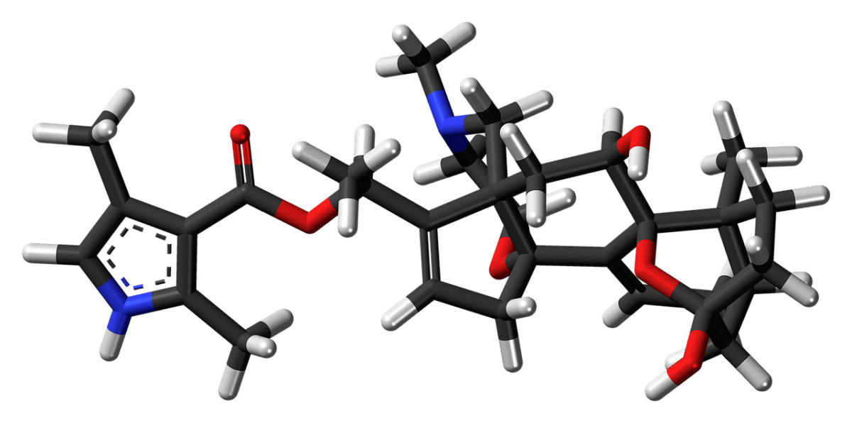 batrachotoxin, poison, dart frog, molecule, model, structure, chemistry, science, research