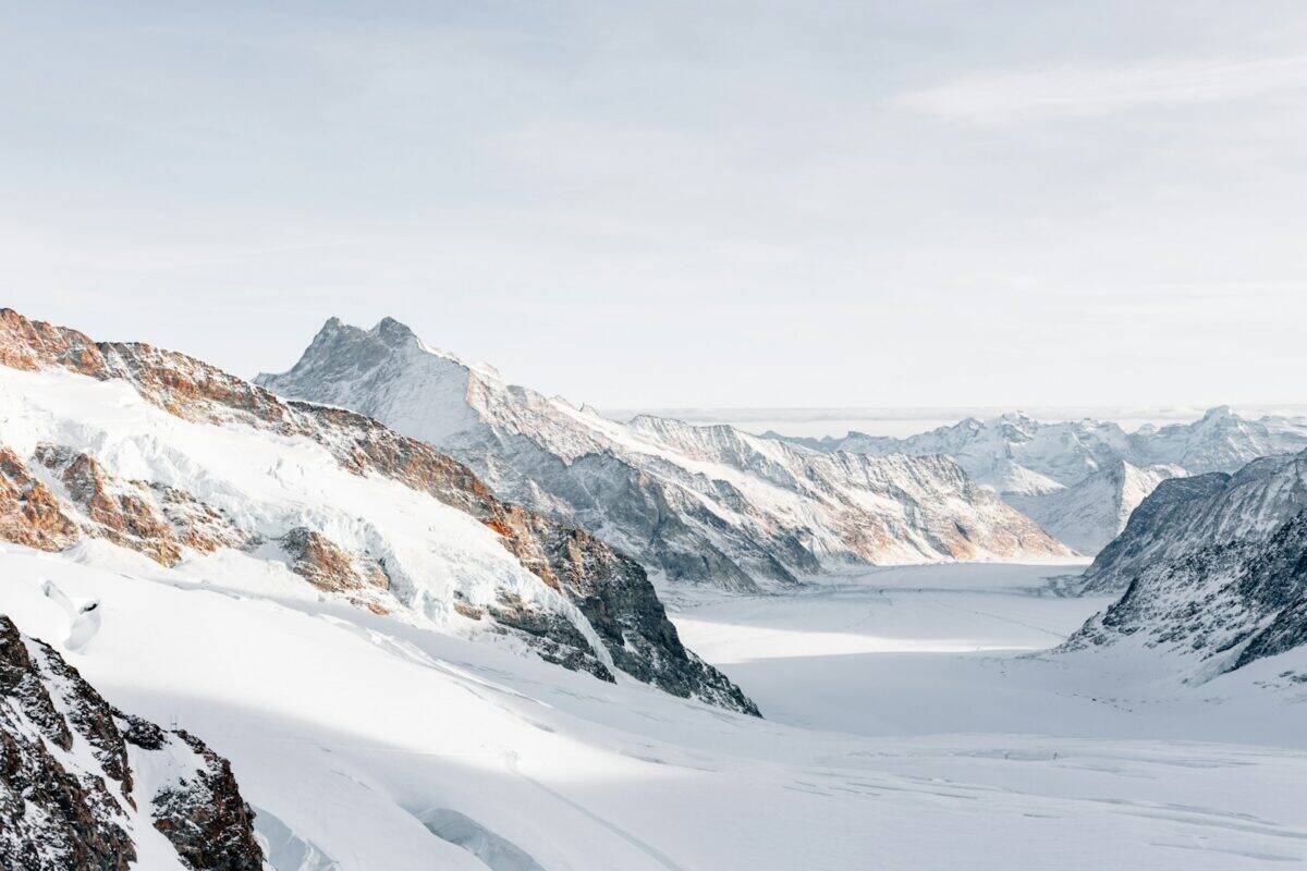 mountains covered with snow