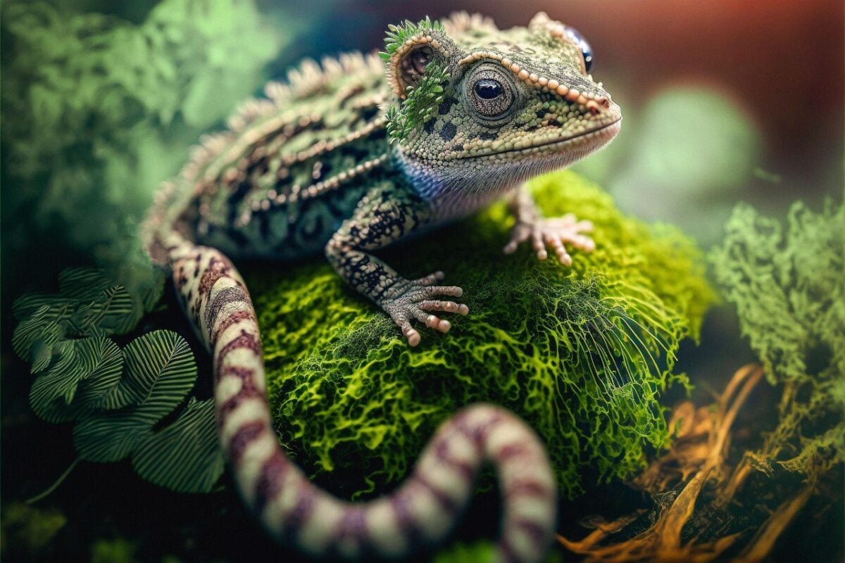 gecko, animal, forest, ai generated, fantasy, moss, nature, cute, cartoon, drawing, gecko, gecko, gecko, gecko, gecko