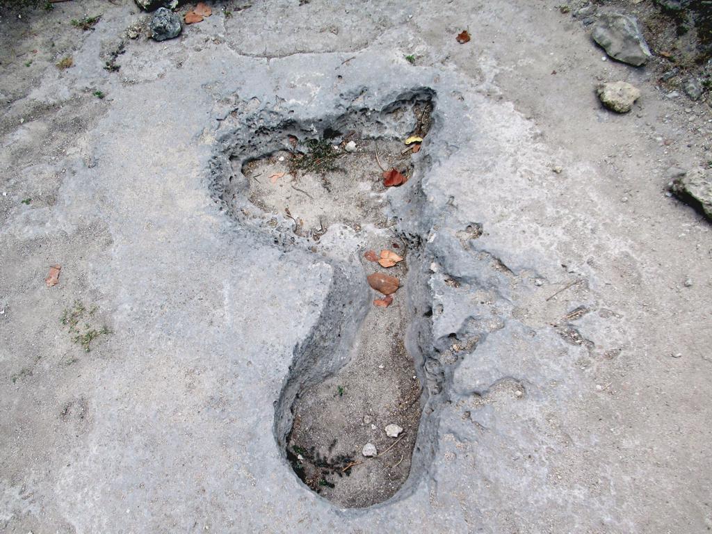 Giant footprints.