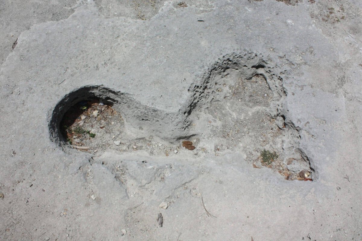 Giant footprints.