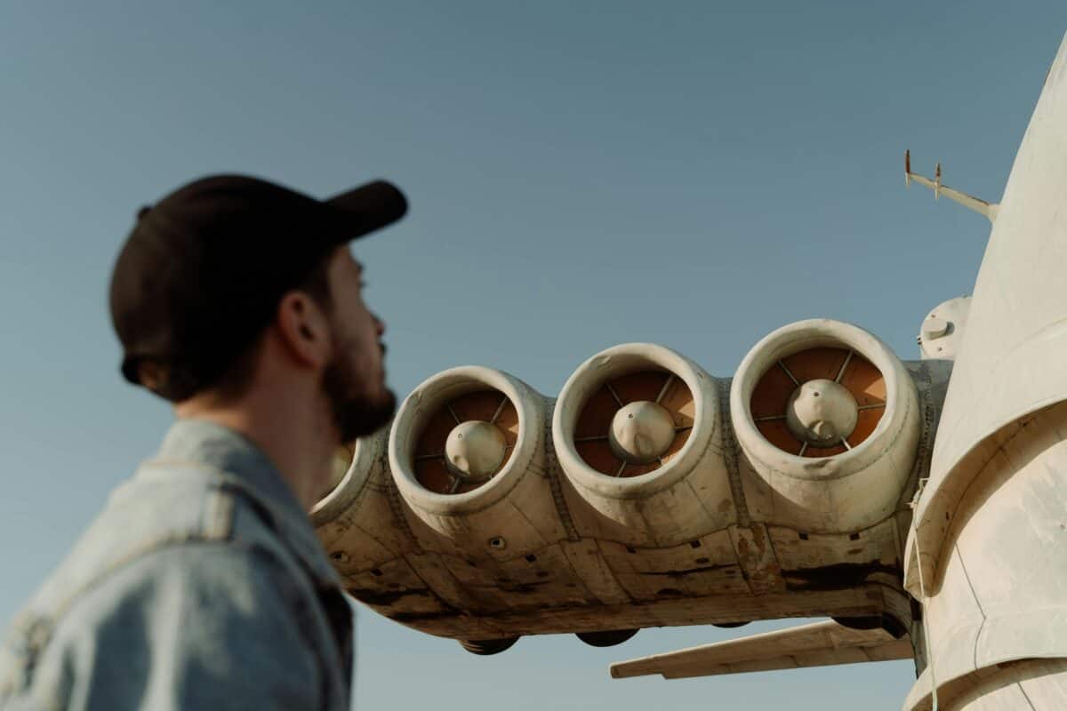 An overall visual inspection of an aircraft.