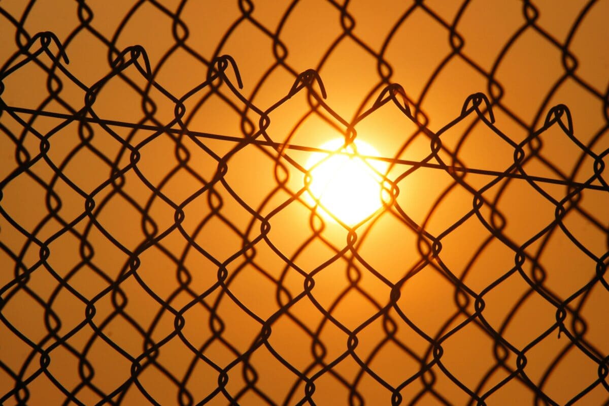 A fence typically installed for extra protection.