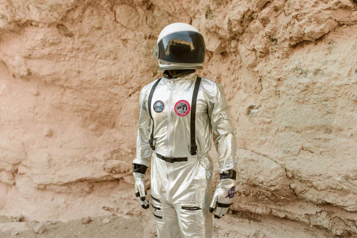 A photo of an astronaut in full gear.