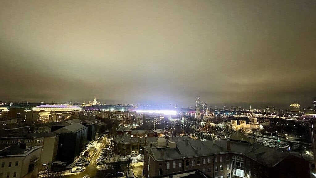 Light pollution in Moscow