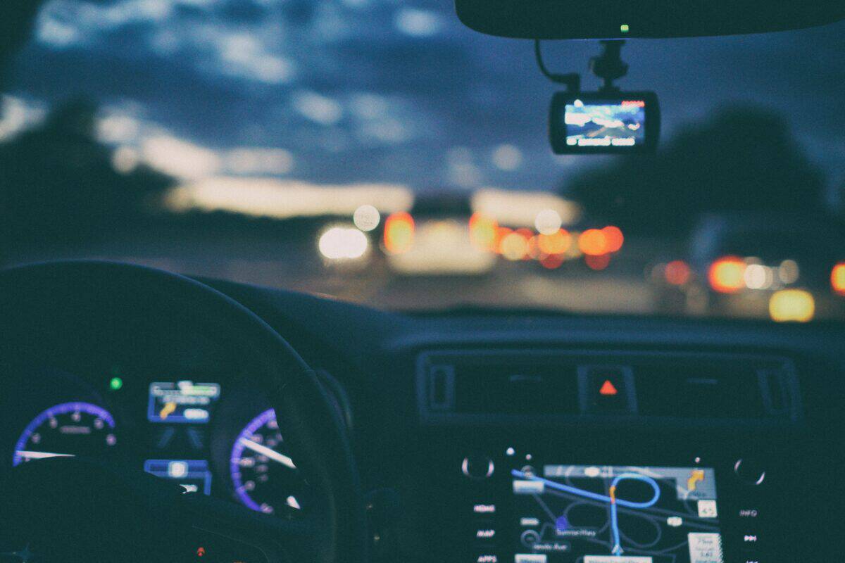 A car's dashboard while the engine is on.