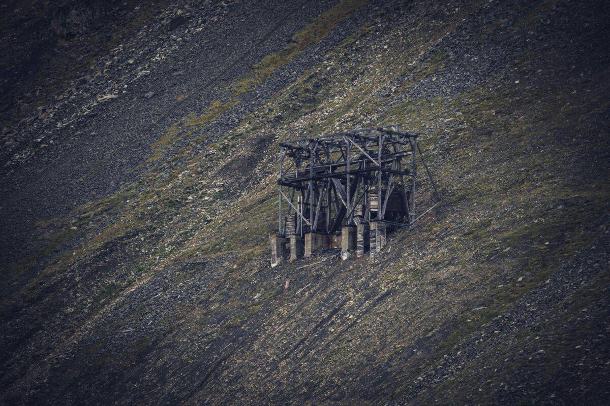 A mine in the middle of the hill.