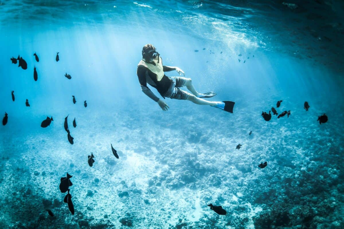 A diver exploring the deep sea.