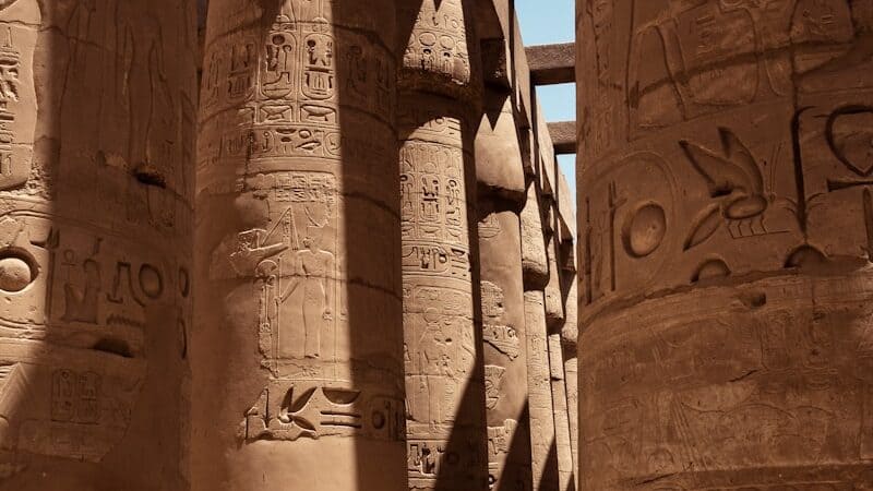 brown stone Egyptian temple ruin