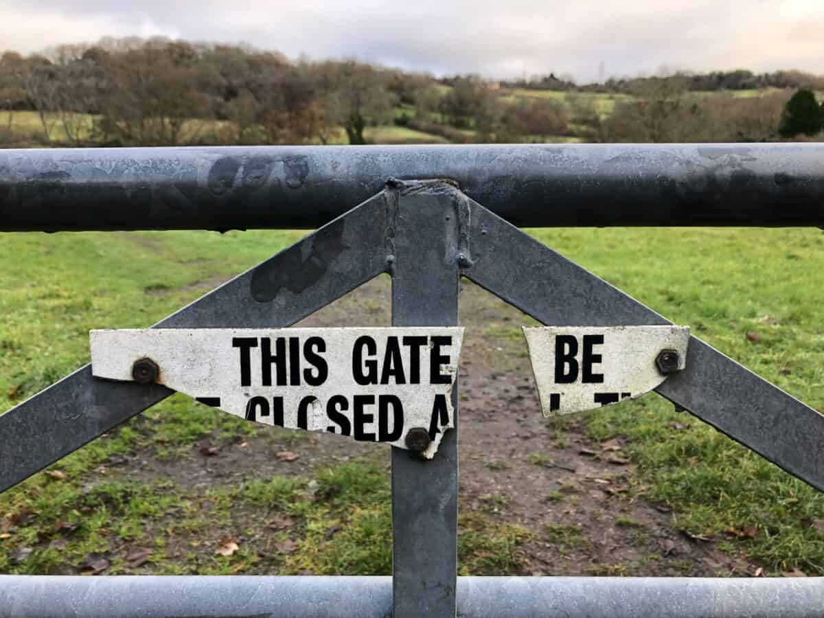 A closed gate to avoid unwanted entries.