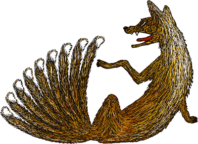 Nine tailed fox illustration