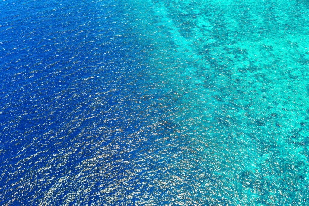 bird's eye view of cool and clear sea water