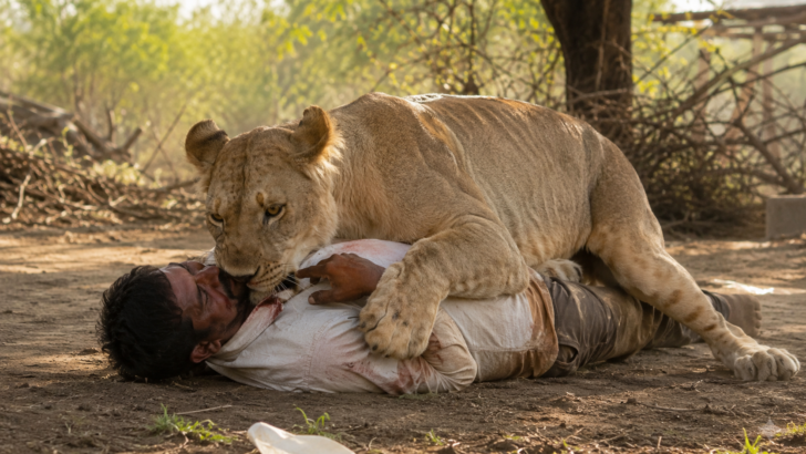 Cattle Herder Survives Terrifying Encounter After Asiatic Lioness Pins Him Down For 30 Minutes